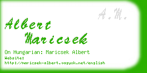 albert maricsek business card